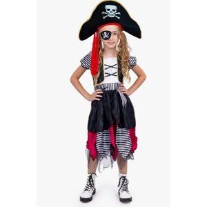 NWT Dress Up America Pirate Girls Dress Costume Set XL